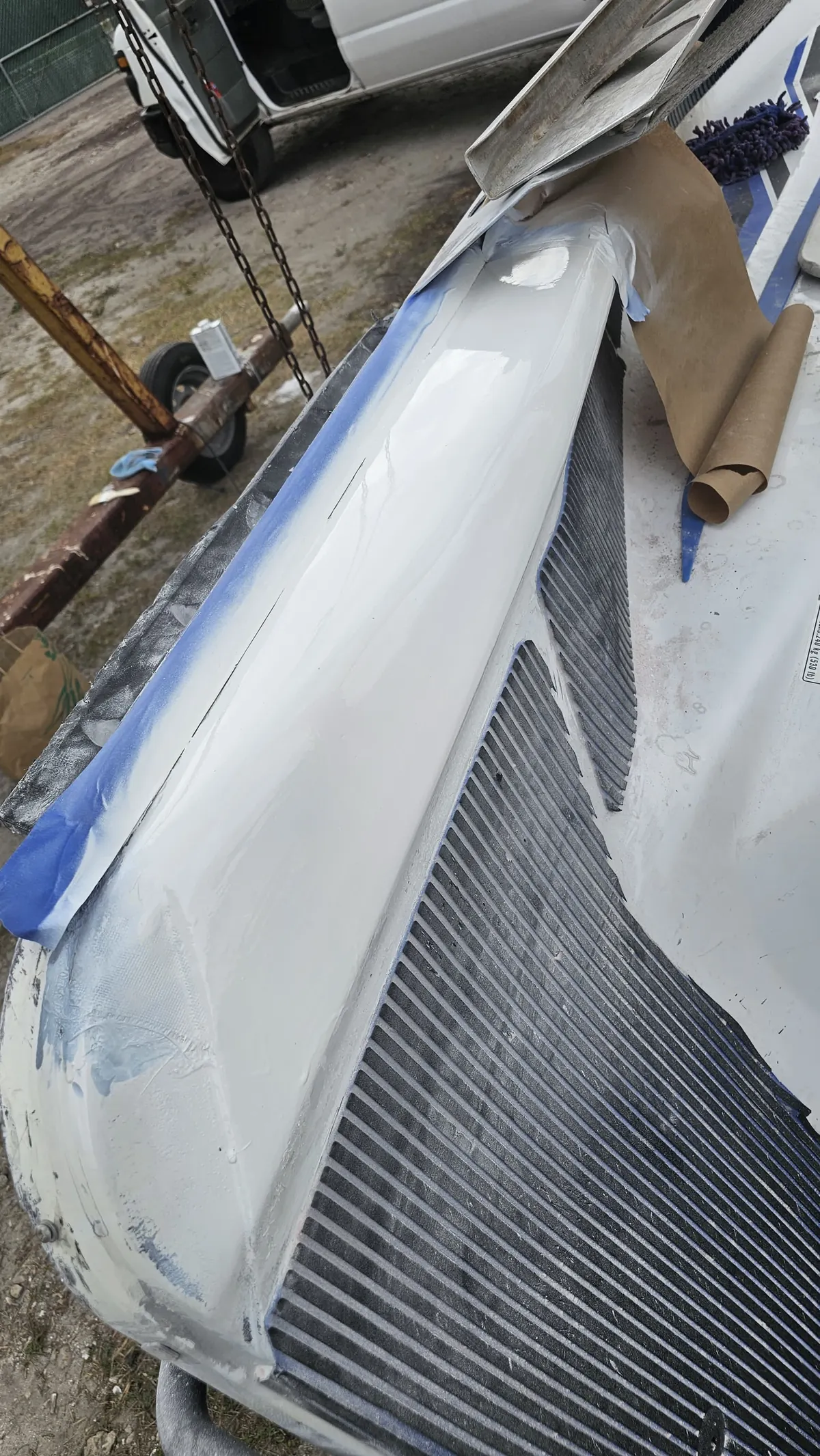 After repair on a jet ski surface