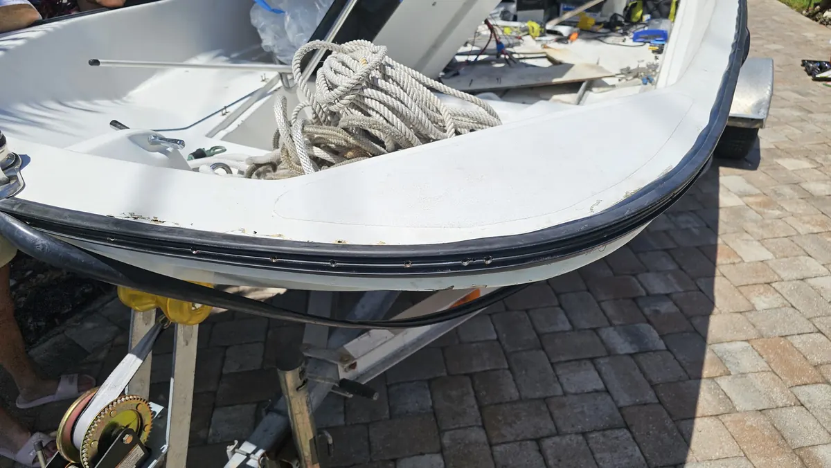 Rotted boat section after repair